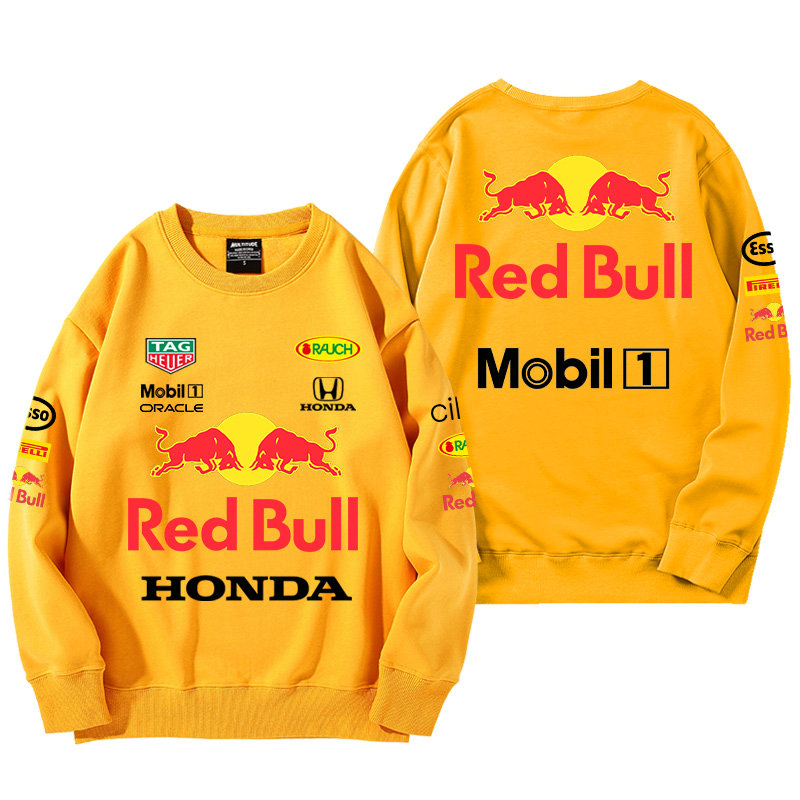 Sweatshirt Red Bull Honda Mobil 1 Coton Homme Col Rond